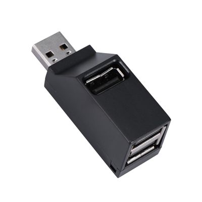 BRIGHTFUFU Port Mini USB Hub Adapter for Pc Laptop Compact USB Splitter for Hard Drives Keyboards More for Portable Use Black