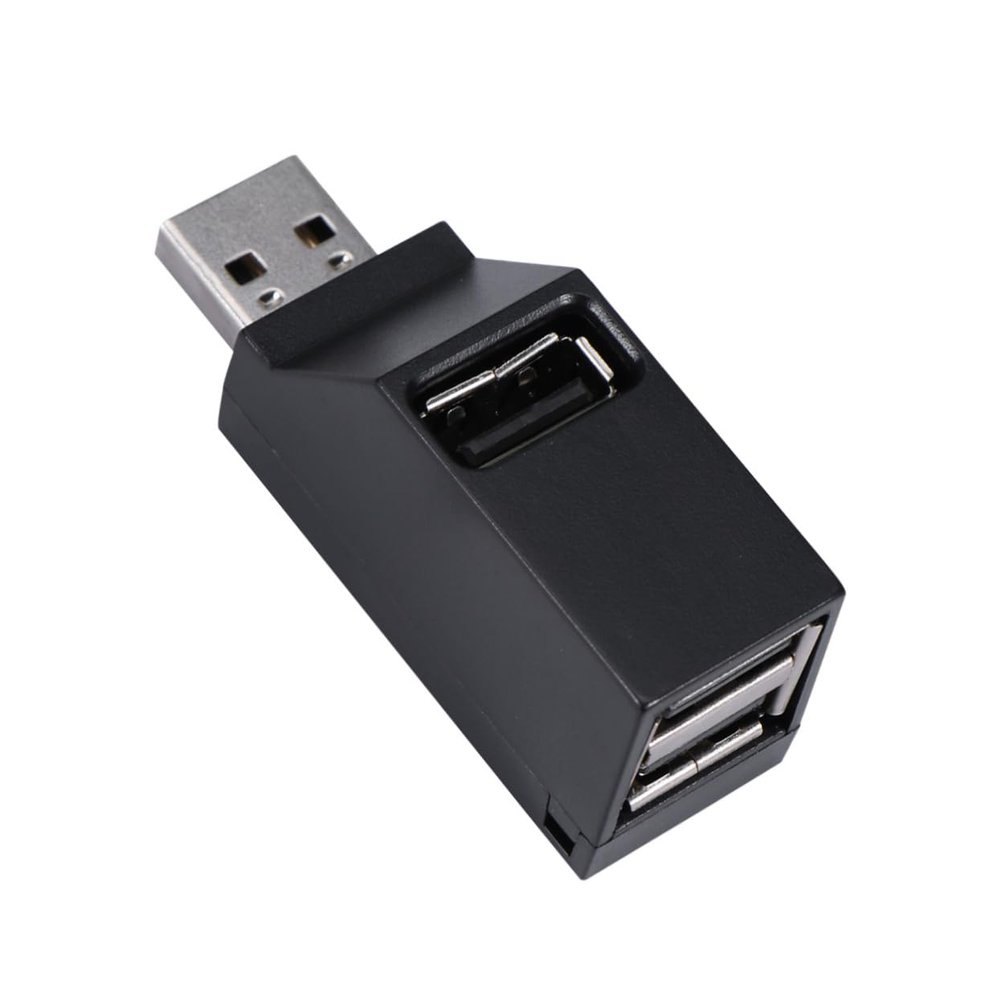 BRIGHTFUFU Port Mini USB Hub Adapter for Pc Laptop Compact USB Splitter for Hard Drives Keyboards More for Portable Use Black