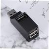 BRIGHTFUFU Port Mini USB Hub Adapter for Pc Laptop Compact USB Splitter for Hard Drives Keyboards More for Portable Use Black view 3