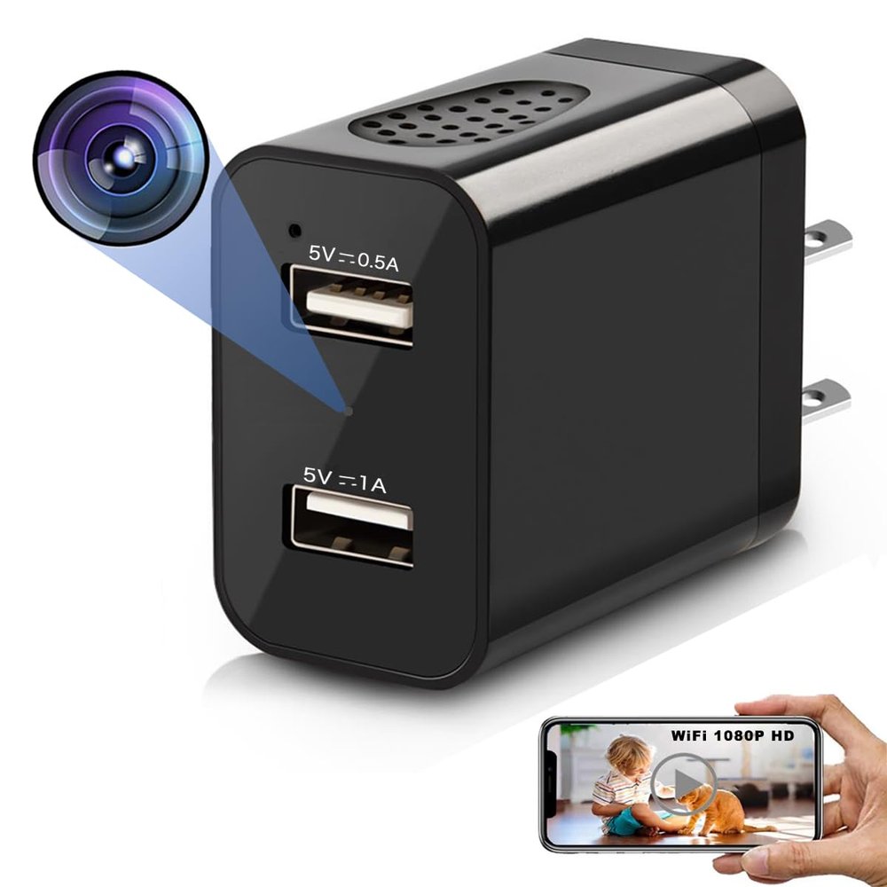 LUOHE 1080P HD Wireless Nanny Cam Nanny Camera Charger and Security Camera with Live Streaming, Motion DetectionWiFi & Bluetooth