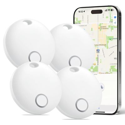 Eelexa Air Tracker-4 Pack, Smart Tag Luggage Tracker Works with Apple Find My (iOS Only), Waterproof Tracking Tags Item Finder for Keys, Luggage, Backpack, Wallet