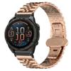 Compatible with Garmin Fenix 8 51mm Bands, 20mm, 22mm, 26mm QuickFit Solid Stainless Steel Metal Band with Butterfly Folding Clasp Link Bracelet Compatible with Enduro, Fenix, Tactix, Descent, Instinct, epix, Approach, Forerunner Series Watch (Rose G view 1