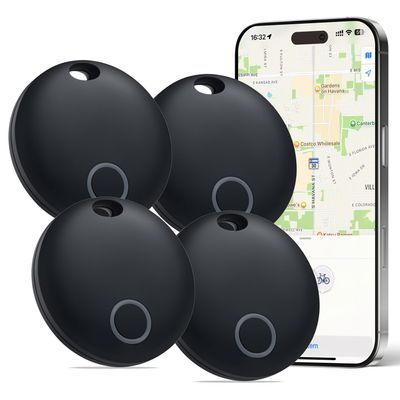 Eelexa Air Tracker-4 Pack, Smart Tag Luggage Tracker Works with Apple Find My (iOS Only), Waterproof Tracking Tags Item Finder for Keys, Luggage, Backpack, Wallet
