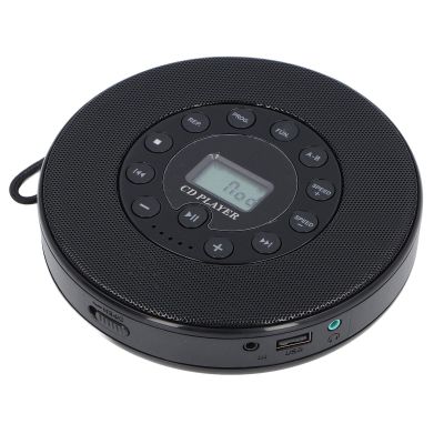 Portable CD Player, Rechargeable CD Player with Speaker, Built in Mic, Anti Skip CD Player, Bluetooth Compact CD Player for Car Home Travel (Black)