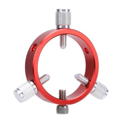 6 Hole 50mm Guide Scope Ring with Protective Caps, Aluminum Alloy Astronomy Telescope Mounting Bracket, Red, Easy to Carry, Suitable for 30-50mm Telescopes, M6 Screw Support