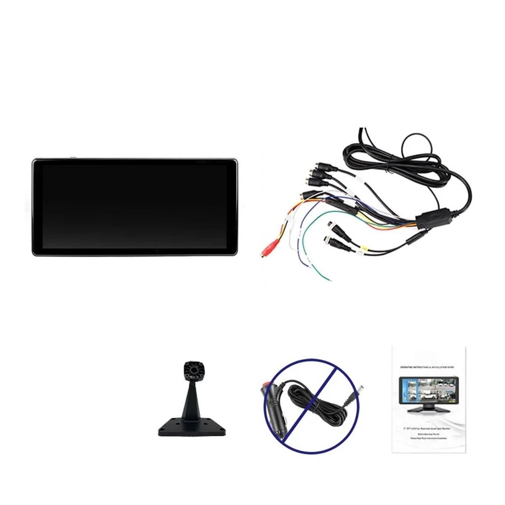 10.36 Inch Screen Car/RV/Bus/Truck AHD Monitor System 1080P Vehicle 4 Channel Camera Night Vision Reversing Parking Recorder(Only Monitor,128G)