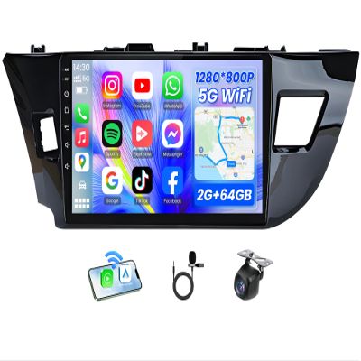 4Core 64G ROM Car Radio for Toyota Corolla 2014 2015 2016: 5GWiFi 10.2" 1280x800 Touch Screen Stereo with Wireless Carplay Android Auto Bluetooth GPS RDS FM Mirror Link SWC Backup Camera