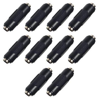 XYRSTOLR DC Power Connector Adapter 12V 5.5mm x 2.1mm, 12/24V Female to Female Power Jack Socket for Led Strip CCTV Security Camera Cable Wire Ends Plug Barrel - (10 Pcs)