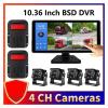 10.36 Inch Screen Car/RV/Bus/Truck AHD Monitor System 1080P Vehicle 4 Channel Camera Night Vision Reversing Parking Recorder(Monitor add 4 Camera,128G) view 2