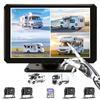 10,36-Inch 4-Channel 128GB Large Audio Screen 1080P Backup Camera Monitor & Built-in DVR Video Recorder for RV Truck Trailer Rear Side Front Reversing View Wired System Image Waterproof view 1