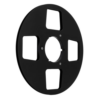 1/4 10.5 Inch Empty Tape Reel 4 Hole Aluminum Alloy Opening Reel Sound Takeup Reel for Reel to Reel Tape Player (Black)