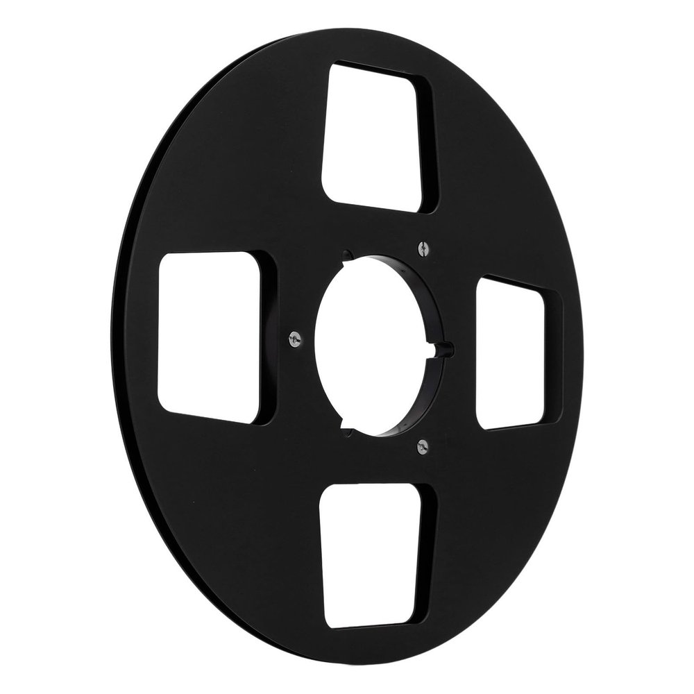 1/4 10.5 Inch Empty Tape Reel 4 Hole Aluminum Alloy Opening Reel Sound Takeup Reel for Reel to Reel Tape Player (Black)