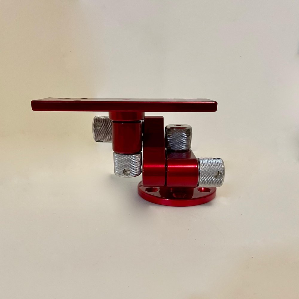 Balzout Red Powder Coated 4" Round Base Aluminum Mount Fits Garmin Hummingbird Lowrance LGRB6