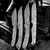 LOT OF 4 PIECES HAND FORGED DAMASCUS STEEL FULL TANG KNIFE BLANK BLADE KNIFE MAKING SUPPLIES (4 DIFFERENT PIECES SET) view 2
