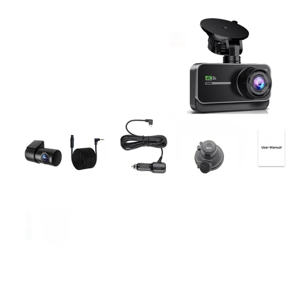 4K Dash Cam WiFi 4K CAR DVR Dashcam Black Box Dual Dash Cam Car Video Recorder Dvrs Kamera Video Registrator(4K 1080P,64G)