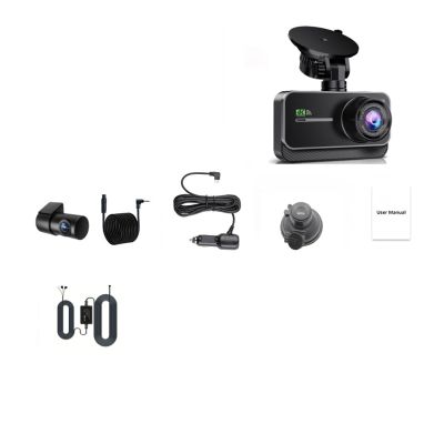 4K Dash Cam WiFi 4K CAR DVR Dashcam Black Box Dual Dash Cam Car Video Recorder Dvrs Kamera Video Registrator(4K 1080P BL,1 pcs)