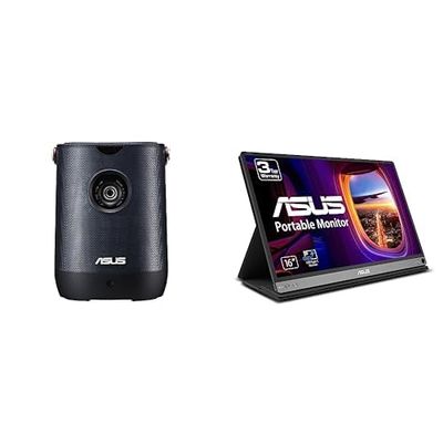 Bundle of Asus Full HD Outdoor Smart Projector (L2) 960 LED Lumens with Asus Portable USB Monitor (MB16AC) Full HD (1920 x 1080), IPS, USB Type-C