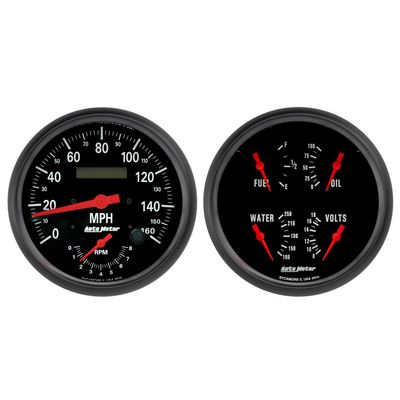 Auto Meter 2602 Gauge Kit, 2 Pc., Quad & Tach/Speedo, 5", Z-Series