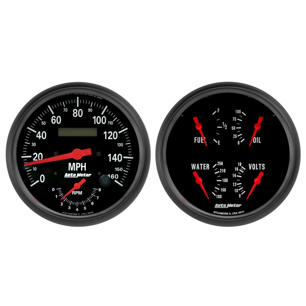 Auto Meter 2602 Gauge Kit, 2 Pc., Quad & Tach/Speedo, 5", Z-Series