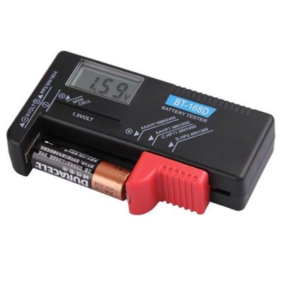 Hoement 9v Digital LCD Battery Tester Checker for Aa AAA Cells Accurate Voltage Monitoring Tool for Household and Automotive Use Black Design