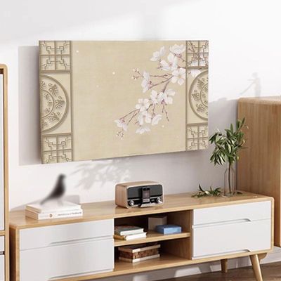 19-80 Inch LED LCD Smart TV Dust Cover Indoor TV Cover Cloth Dust-Proof Non Slip Fabric Art Printing TV Screen Protector Cover Bedroom Decorative(Size:78IN(W182xH105CM),Color:B)