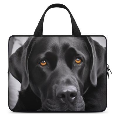 15 Inch Laptop Sleeve Case,Black Dog Printed Water Resistant Laptop Case Cover,Computer Cases for Laptops 11-17 Inch, 360 Protective Slim Shockproof Computer Carrying Bag for Men Women
