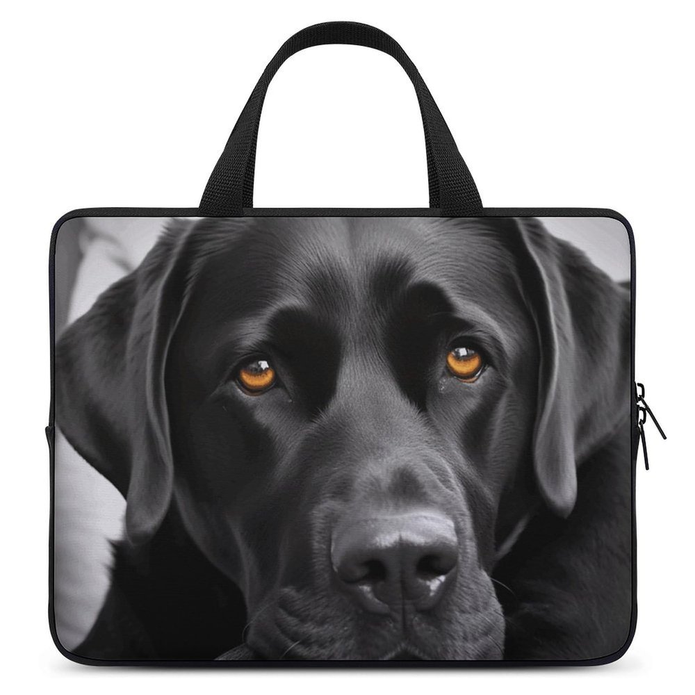 15 Inch Laptop Sleeve Case,Black Dog Printed Water Resistant Laptop Case Cover,Computer Cases for Laptops 11-17 Inch, 360 Protective Slim Shockproof Computer Carrying Bag for Men Women