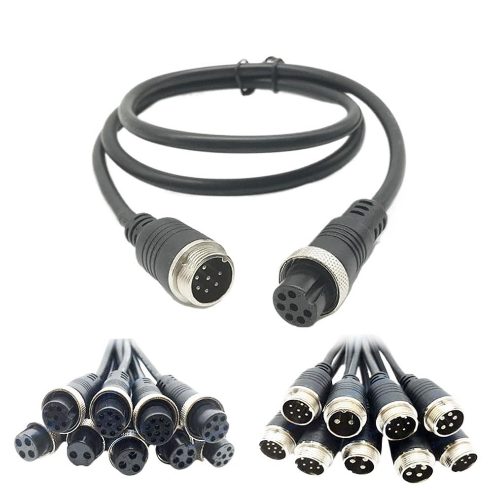 1Pcs 1M GX16 2 3 4 5 6 7 8 10 Pin Male to Female Extension Cable GX-16 Connector for CCTV Camera Security DVR(4Pin)