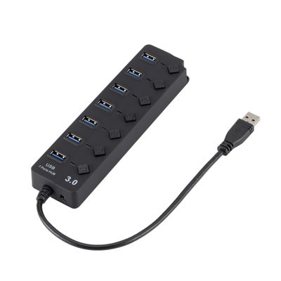 FELTECHELECTR Port USB Hub Black USB Splitter with Independent Ports Compact Design for Laptop Pc Tablet and Smartphone High-Speed Data Transfer Slim and Portable