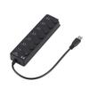 FELTECHELECTR Port USB Hub Black USB Splitter with Independent Ports Compact Design for Laptop Pc Tablet and Smartphone High-Speed Data Transfer Slim and Portable view 1