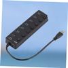 FELTECHELECTR Port USB Hub Black USB Splitter with Independent Ports Compact Design for Laptop Pc Tablet and Smartphone High-Speed Data Transfer Slim and Portable view 3