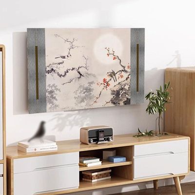 19-80 Inch LED LCD Smart TV Dust Cover Indoor TV Cover Cloth Dust-Proof Non Slip Fabric Art Printing TV Screen Protector Cover Bedroom Decorative(Size:47-50IN(W116xH67CM),Color:A)