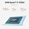 Beelink EQR7 Mini PC, AMD Ryzen 5 7535U(6nm, 6C/12T) up to 4.55GHz, Mini Computer 32GB LPDDR5 RAM 1TB M.2 PCIe4.0 SSD, Micro PC 4K@60Hz Dual Display, Built-in PSU WiFi6/BT5.2/1000Mbps/Office/Home view 2