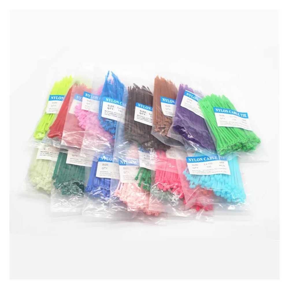 500Pcs Cable Ties 18 Colors 2.5mmx100mm 2.5mm*100mm Self-Locking Nylon Wire Cable Zip Ties White Black Wire Fasten Cable(Yellow 500Pcs)