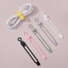KAHEGIND 5Pcs Cord Ties Silicone Cable Wire Ties Buckle Design Reusable Soft Data Cord Wraps for Earphone Wire Charging Cable(Gray) view 4