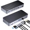 ORICO 22-in-1 DisplayLink Docking Station, Quad Displays USB C Hub with 3 DP, 3 HDMI, Single 8K Output, 60W PD, USB A/C 3.2, USB-A 3.0, RJ45, SD/TF, 3 Types AUX view 1