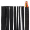 1/2" Split Braided Cable Sleeve 10ft - Cord Protector for Computer Desk, Gaming Setup, TV Wires - Flexible Wire Loom Organizer (Black) view 1