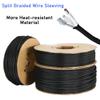 1/2" Split Braided Cable Sleeve 10ft - Cord Protector for Computer Desk, Gaming Setup, TV Wires - Flexible Wire Loom Organizer (Black) view 3
