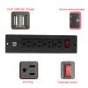 UYVHXA 4 Outlet Power Strip, Wall Mount Power Outlet Strip with 2 USB Overload Switch Under Desk Power Strip US Plug 125V view 2