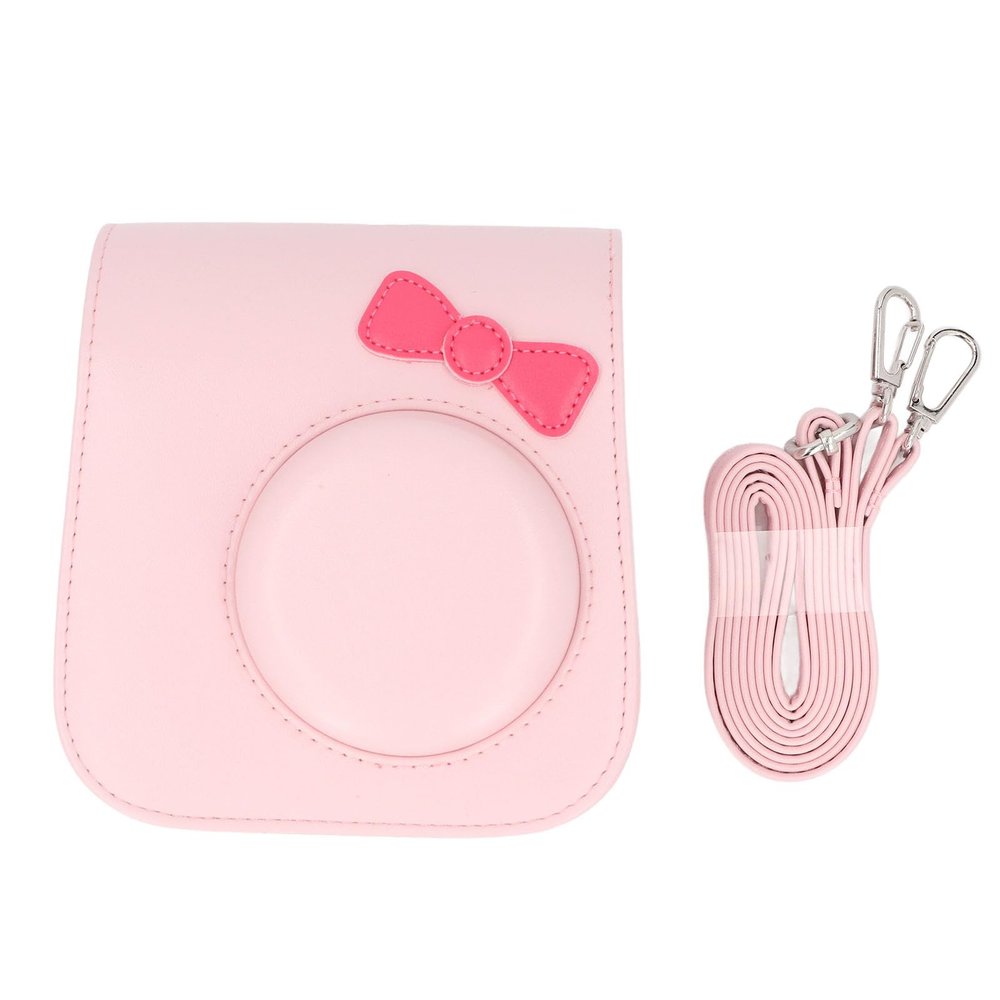 Acouto For Mini SE/7+ Camera Bag PU Leather Cute Protective Case with Adjustable Shoulder Straps, Ultra Fine Fiber Interior, Detachable Top Cover with Retro Style Camera Bag