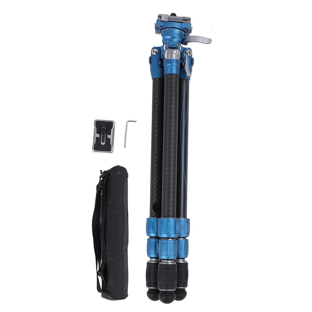 Carbon Fiber Camera Tripod with Ball Head, Quick Release Plate, Versatile Angle, Lightweight, Supports 8kg, Ideal for Travel Photography, Comes with Bag