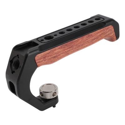 Camera Top Handle with 3 Cold Shoes,Easy Installation, Multiple Screw Holes,Professional Experience, Ergonomic Design,Aluminum Alloy, Pearwood for DSLR Cameras