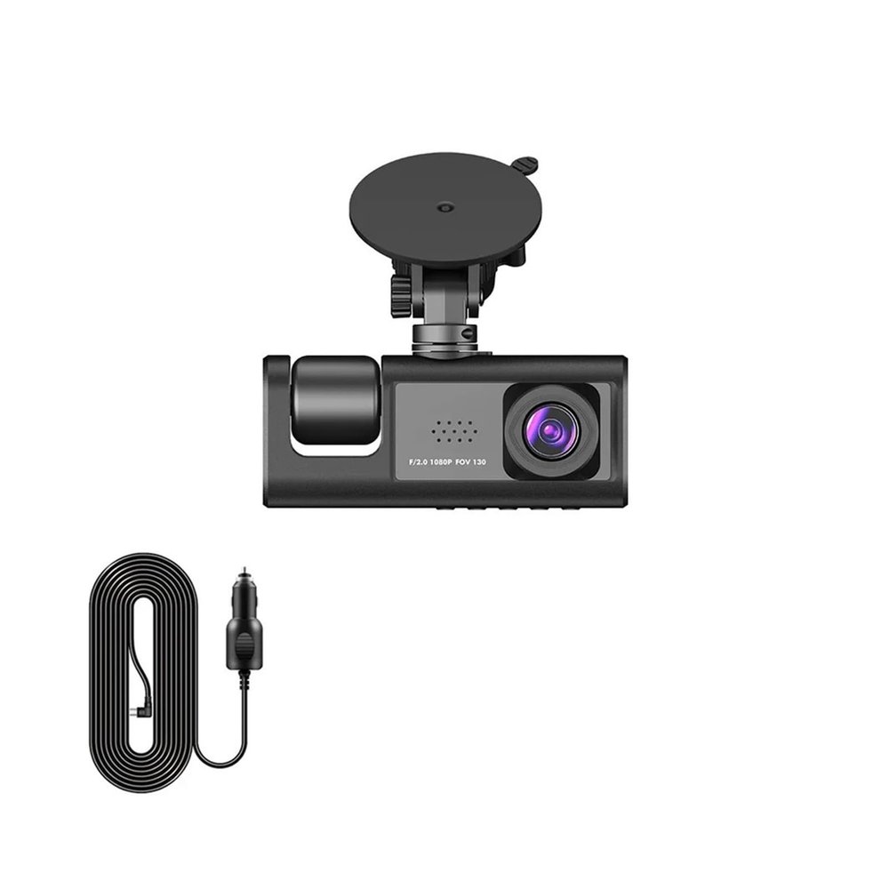 3 Channel Car DVR HD 1080P 3-Lens Inside Vehicle Dash CamThree Way Camera DVRs Recorder Video Registrator Dashcam Camcorder(2 Camera)