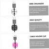 BRIGHTFUFU 10pcs Cable Organizer Clips Silicone Cord Holders for Desktop Management Multi Black Gray Orange to Keep Wires Tidy and Safe view 3