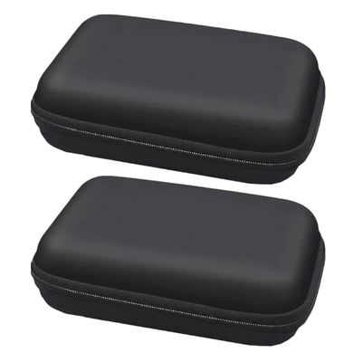 BRIGHTFUFU 2pcs Shockproof Eva Digital Accessory Storage Bags for Travel Portable Organizer Case for Hard Drives Cables and Electronics Black