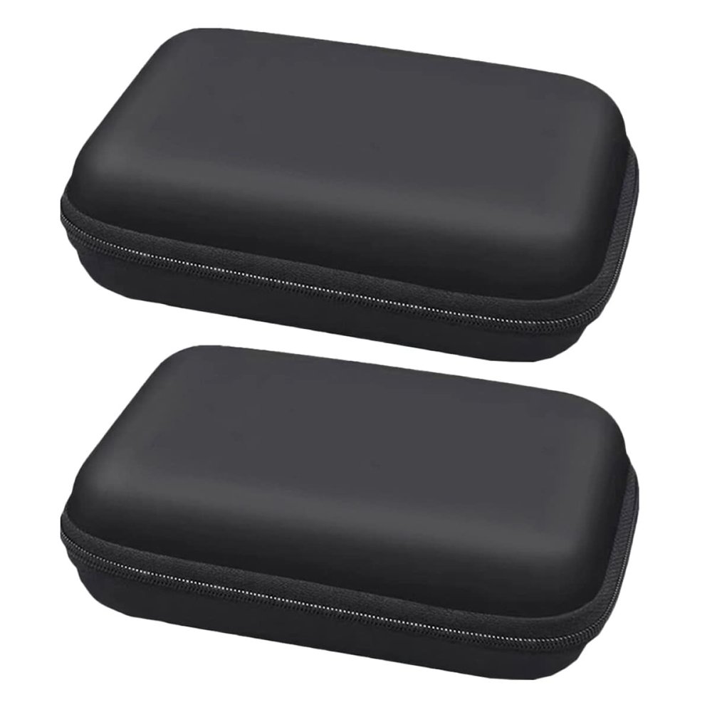 BRIGHTFUFU 2pcs Shockproof Eva Digital Accessory Storage Bags for Travel Portable Organizer Case for Hard Drives Cables and Electronics Black