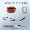 Case for AirPods 4(4th Generation) Wireless Earbuds 2024 Upgraded, WUNIAK PC Leather PU Protective Portable Scratch Shock Shell with Cleaner Kit & Carabiner & LanyardLightbrown. view 2