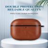 Case for AirPods 4(4th Generation) Wireless Earbuds 2024 Upgraded, WUNIAK PC Leather PU Protective Portable Scratch Shock Shell with Cleaner Kit & Carabiner & LanyardLightbrown. view 3