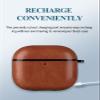 Case for AirPods 4(4th Generation) Wireless Earbuds 2024 Upgraded, WUNIAK PC Leather PU Protective Portable Scratch Shock Shell with Cleaner Kit & Carabiner & LanyardLightbrown. view 4