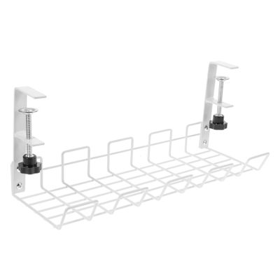 BRIGHTFUFU Desk Wire Organizer Under Desk Cable Management Rack Home Cord Organizer Office Supplies White Screw 18 Pcs Per Box